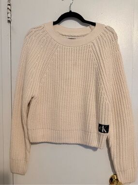 Calvin Klein Off-White Chunky Crewneck Sweater